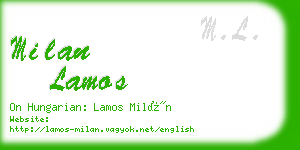 milan lamos business card